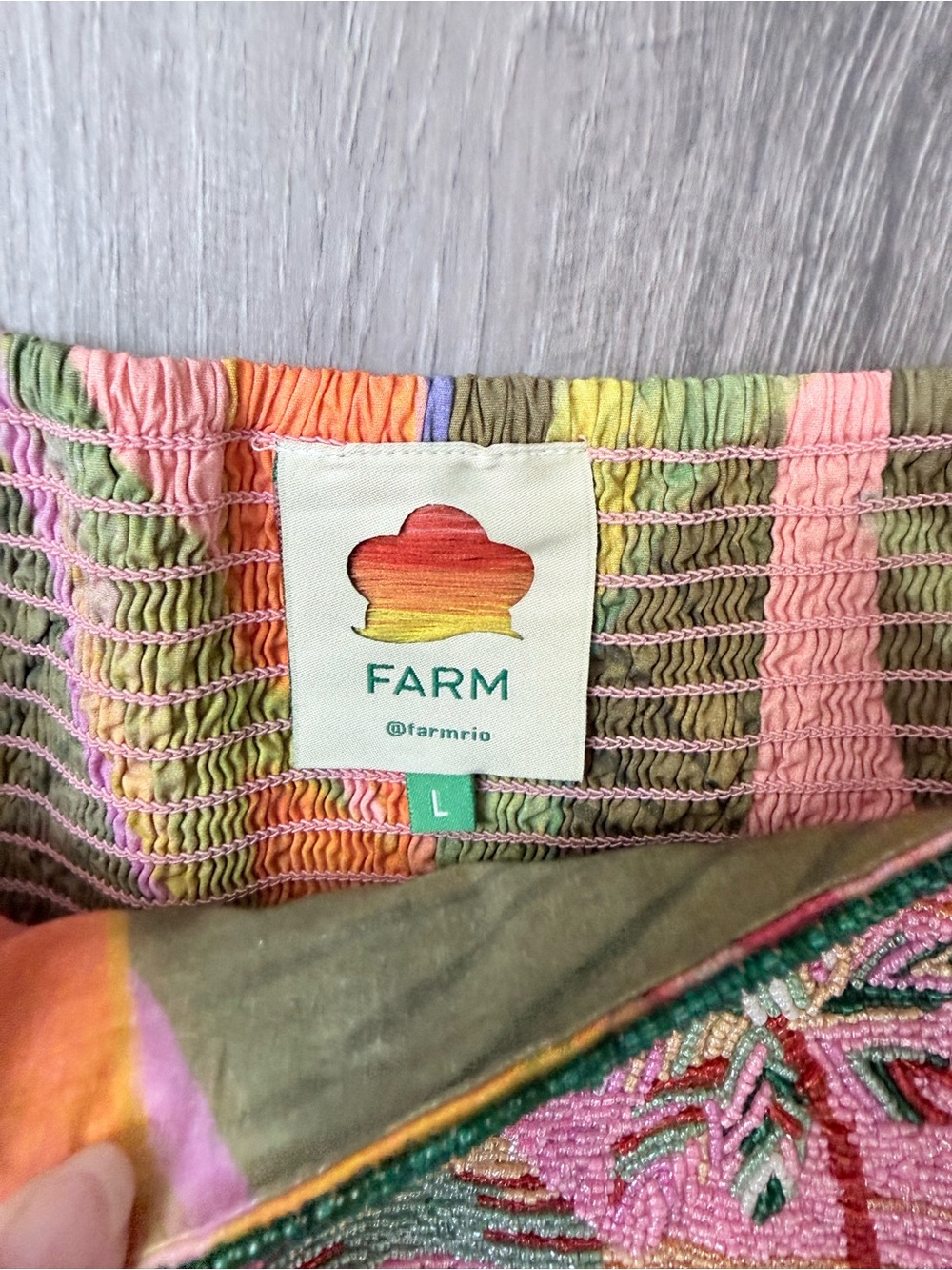 FARM Rio Pink, Green & Orange Tropical Maxi Dress with Puff Sleeves - Picture 3 of 3